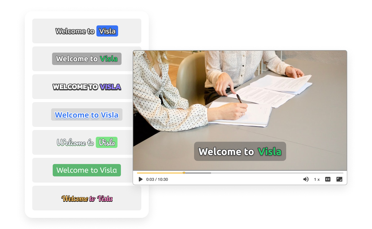 Subtitle style library with professionally designed presets for clean and branded captions in video editing.